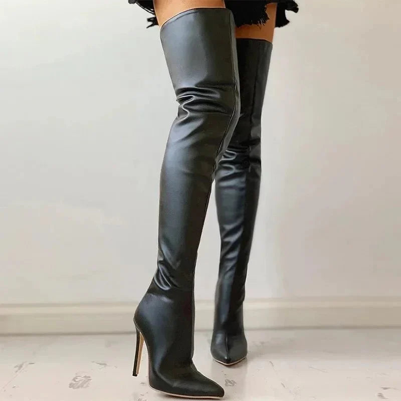 Scarlett Bellini | Luxe Over-The-Knee Stiletto Boots For Women