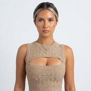 Olivia Taylor | Cropped Cut-Out Knit Tank Top For Women