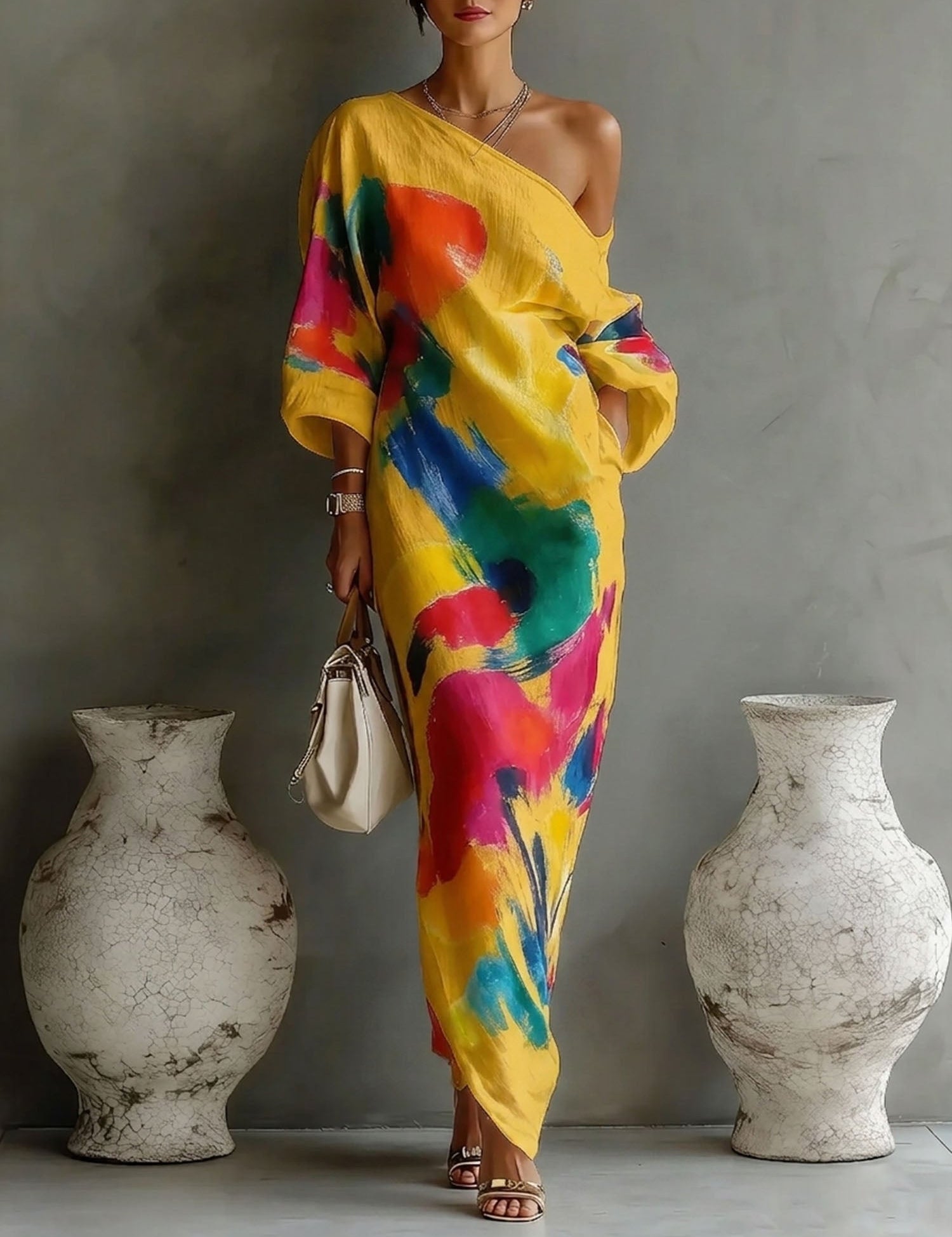 Grace Sullivan | Artistic Abstract Maxi Dress For Women