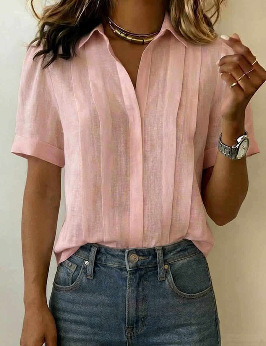 Hannah Robertson | Pleated Linen Blouse For Women