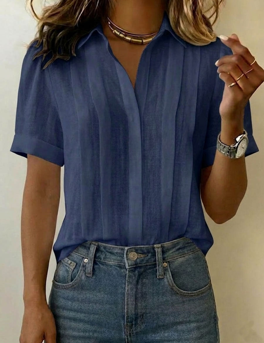 Hannah Robertson | Pleated Linen Blouse For Women