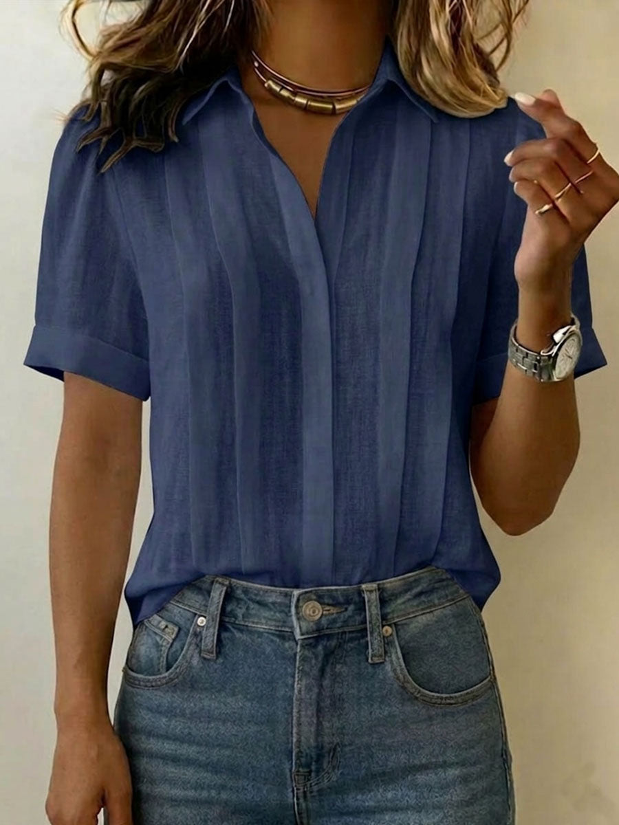 Hannah Robertson | Pleated Linen Blouse For Women