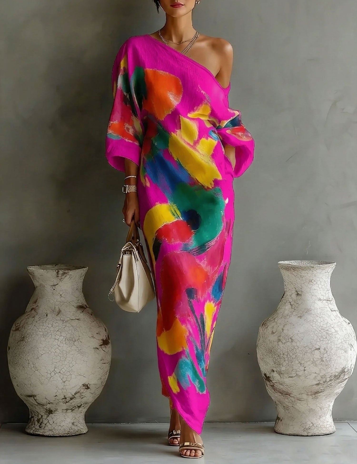 Grace Sullivan | Artistic Abstract Maxi Dress For Women