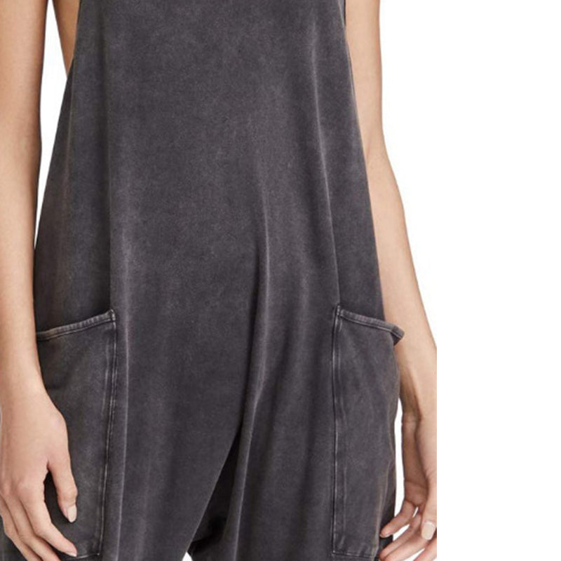 Phoebe Ranford | Brown Sleeveless Pocket Jumpsuit For Women