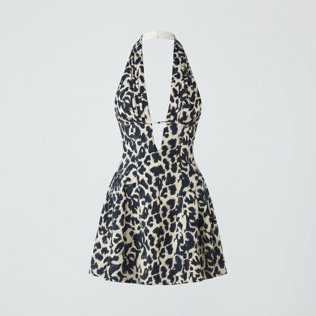 Phoebe Turner | Polka Dot Halter Mini Dress For Women