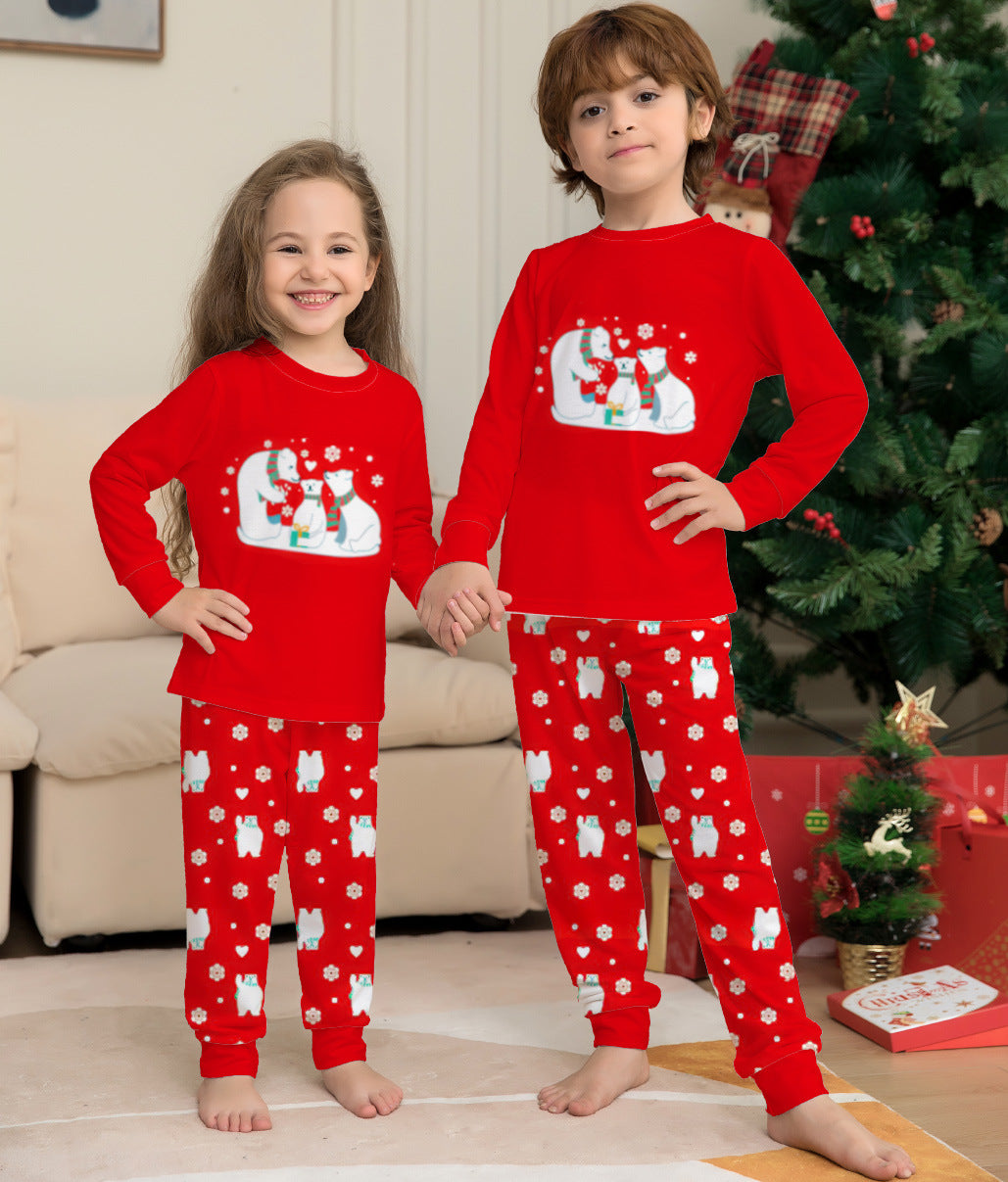 Polar Hug | Red Polar Bear Print Christmas Pyjamas Unisex & Family