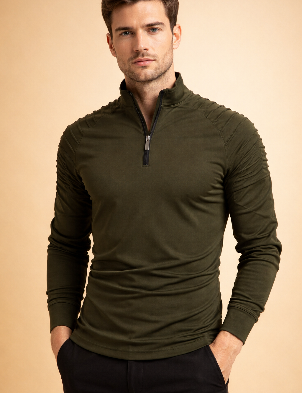 Marco Bellini | Performance Zip Neck Long Sleeve For Men