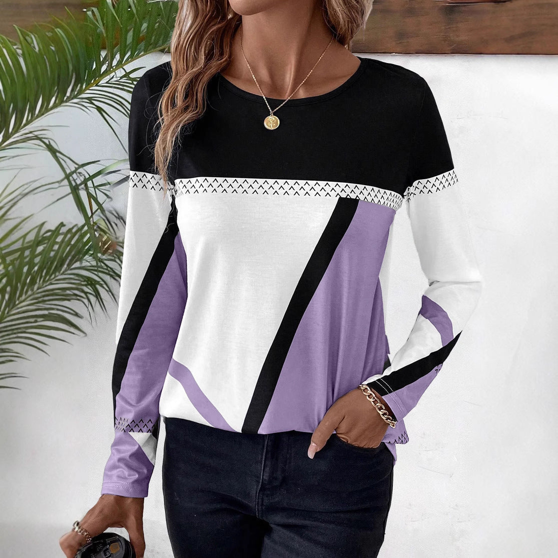Grace Ellingham | Colour Block Long Sleeve Blouse For Women