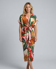 Brooke Callaway | Belted Short Sleeve Midi Shirt Dress For Women