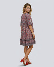 Brooke Flemming | V-Neck Flared Sleeve Paisley Mini Dress For Women