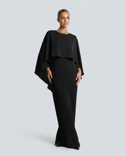 Sienna Wyndham | Cape Overlay Pleated Maxi Dress For Women