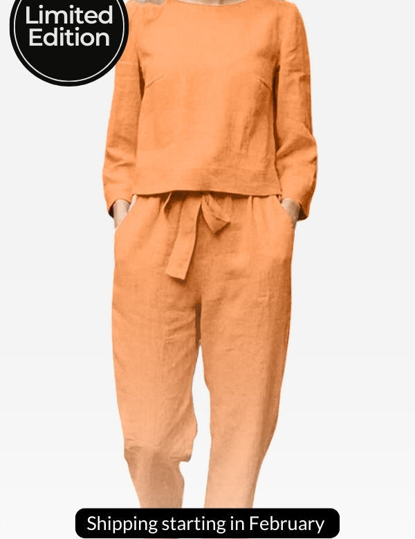 Brooke Patterson | Linen Two-Piece Lounge Set For Women