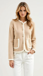 Élodie Laurent | Elegant Knit Cardigan Jacket For Women