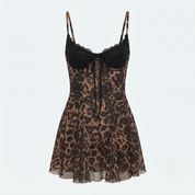 Ruby Aldridge | Lace Leopard Print Slip Mini Dress For Women