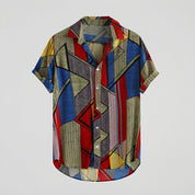 Ryan Walker | Geometric Print Short Sleeve Shirt For Men