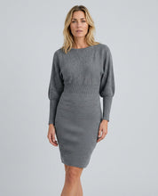 Charlotte Fielding | Balloon Sleeve Knit Midi Dress For Women