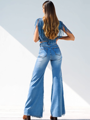 Jasmine Fletcher | Fringe-Trim Flared Jeans For Women