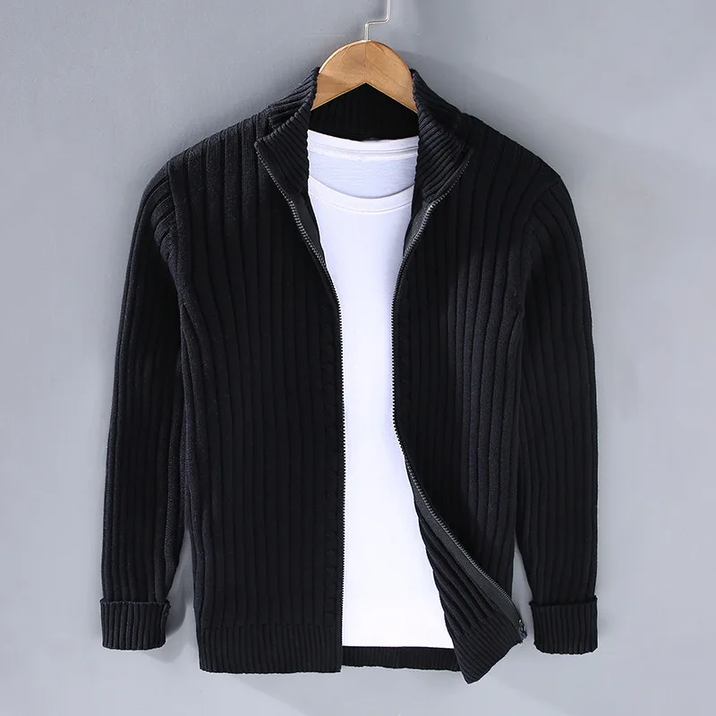 Sebastian Moreau | Shetland Wool Zip Cardigan For Men