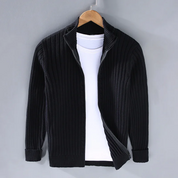 Vincent Moretti | Ribbed Knit Zip Cardigan For Men