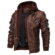 Louis Sinclair | Hooded Leather Bomber Jacket For Men