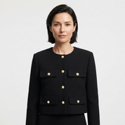 Sienna Lawson | Cropped Gold Button Jacket For Women