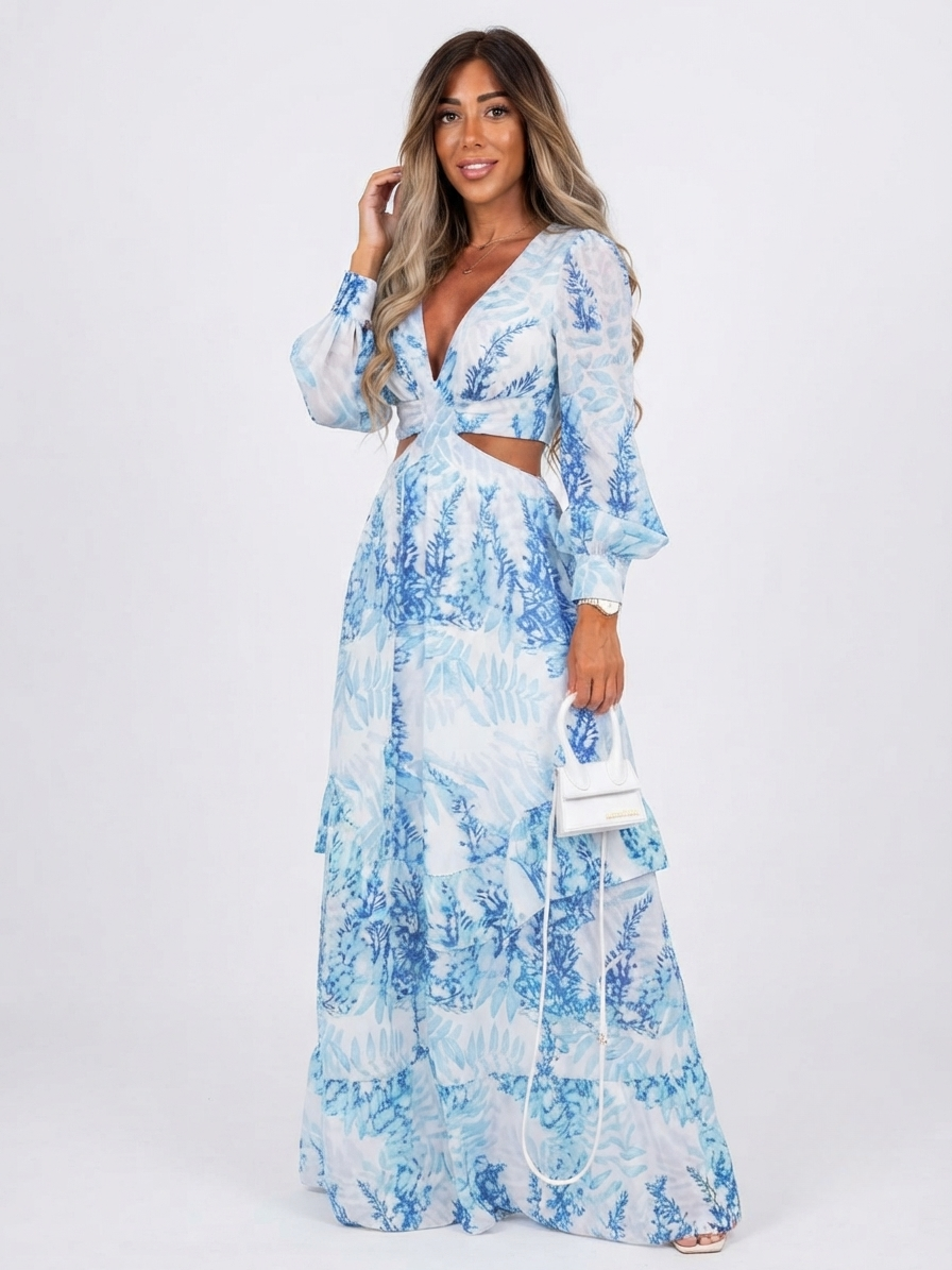 Sienna Whitmore | Floral Cut-Out Maxi Dress For Women
