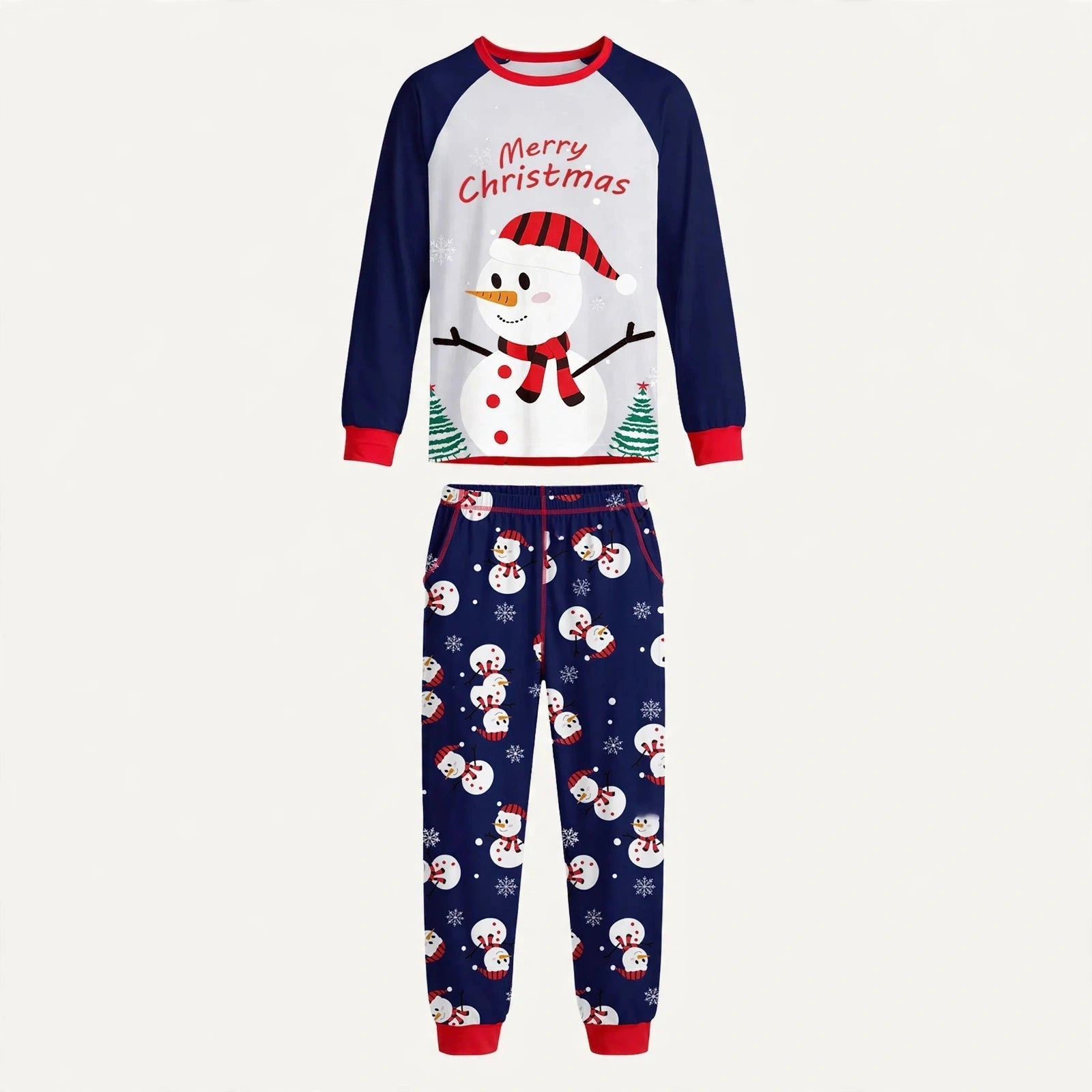 Snow Day | Navy Snowman Print Christmas Pyjamas Unisex & Family