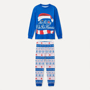 Snowfall | Blue Santa Hat Print Christmas Pyjamas Unisex & Family