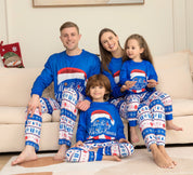 Snowfall | Blue Santa Hat Print Christmas Pyjamas Unisex & Family