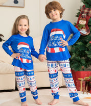 Snowfall | Blue Santa Hat Print Christmas Pyjamas Unisex & Family