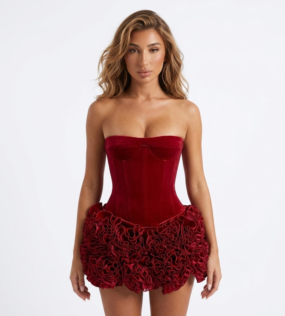 Sophie Ryan | Ruffle Mini Ball Gown Dress For Women