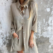 Brooke Lawson | Linen-Look Shirt & Shorts Set For Women