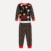 Starlit | Black Santa Print Christmas Pyjamas Unisex & Family