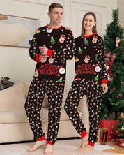 Starlit | Black Santa Print Christmas Pyjamas Unisex & Family