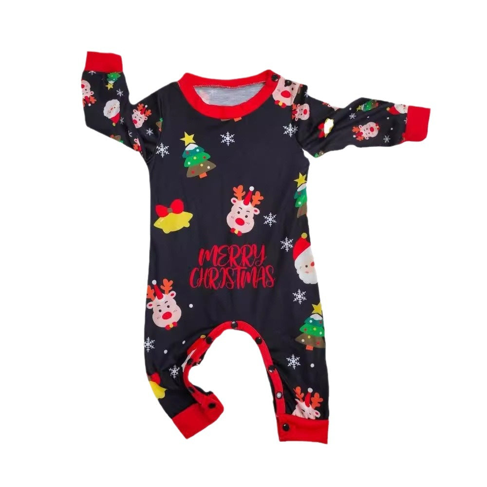 Starlit | Black Santa Print Christmas Pyjamas Unisex & Family