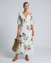 Isla Hargreaves | Ikat Print Tassel V-Neck Midi Dress For Women