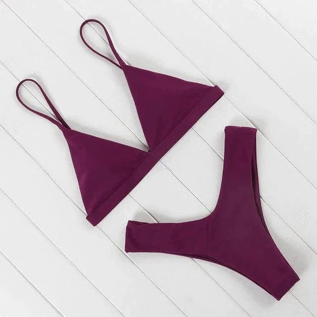 Tahlia Brooks | Hot Pink Triangle Bikini Set For Women