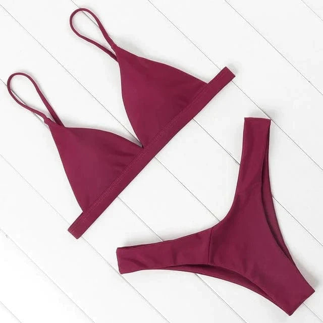 Tahlia Brooks | Hot Pink Triangle Bikini Set For Women