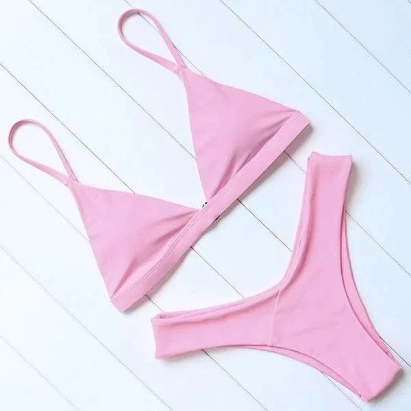 Tahlia Brooks | Hot Pink Triangle Bikini Set For Women