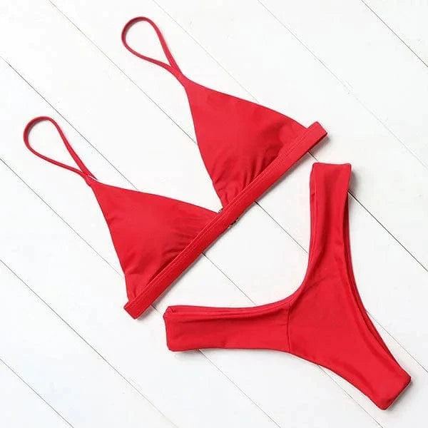 Tahlia Brooks | Hot Pink Triangle Bikini Set For Women