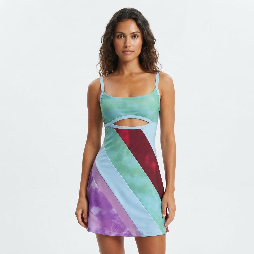 Tara Kelly | Patchwork Cut Out Mini Dress For Women