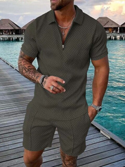 Lachlan Ferguson | Textured Polo & Shorts Set For Men