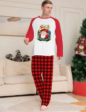 Tinsel | Red Raglan Santa Print Christmas Pyjamas Unisex & Family