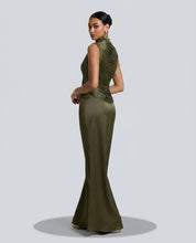 Charlotte Drummond | Ruched Tassel Top & Satin Maxi Skirt Set For Women