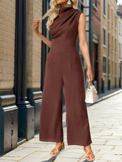 Aurevina Poise | Draped High-Neck Jumpsuit
