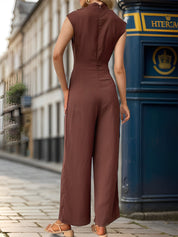 Aurevina Poise | Draped High-Neck Jumpsuit