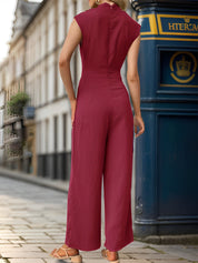 Aurevina Poise | Draped High-Neck Jumpsuit