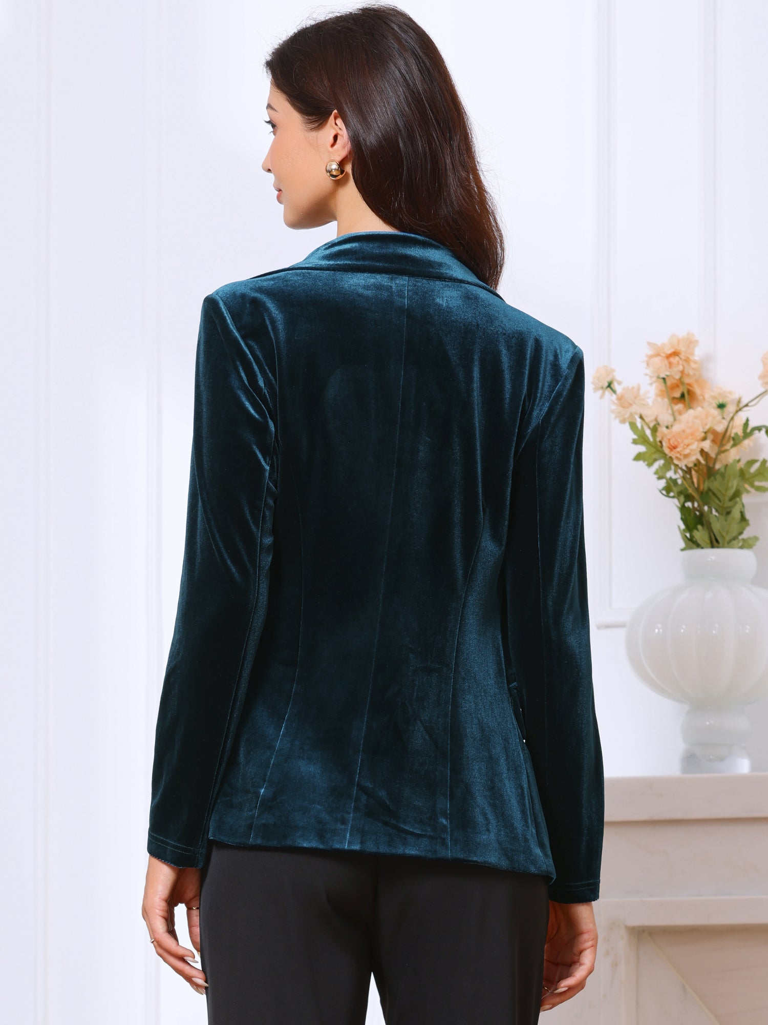 Camille Devereux | Velvet Blazer With Luxe Satin Lapel Detail
