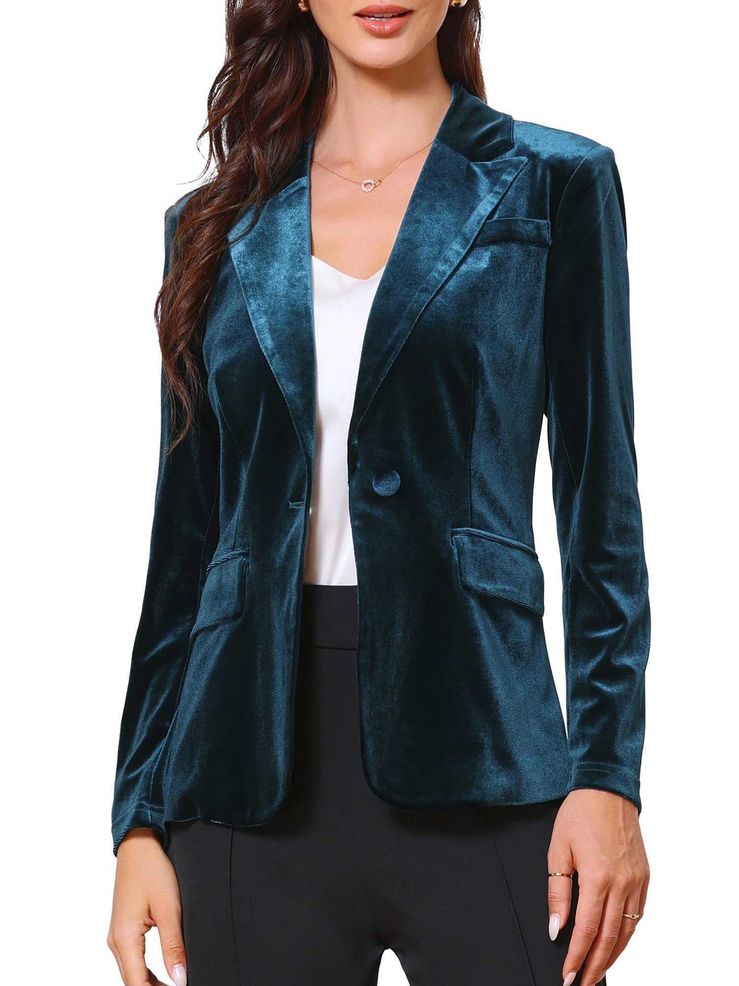 Camille Devereux | Velvet Blazer With Luxe Satin Lapel Detail