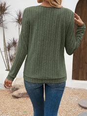 Amelie Dawson | Ribbed Long Sleeve Top With Luxe Keyhole Detail